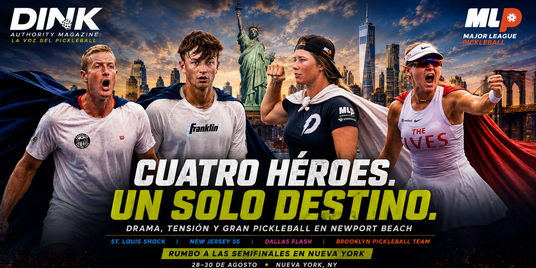DRAMA, TENSIÓN Y BUEN PICKLEBALL EN NEWPORT BEACH: 4 EQUIPOS RUMBO A LA FINAL EN NUEVA YORK